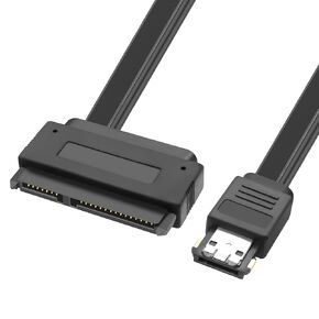 MEIRIYFA SATA 22P to Power eSATA USB 2.0 2-in-1 Transfer Extension Cable Support 12V 5V for 2.5"/3.5" Hard Disk Drive 50cm