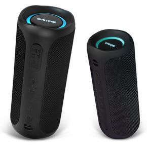 Portable Speaker, Wireless Bluetooth Speaker, IPX7 Waterproof, 25W Loud Stereo Sound, Bassboom Technology, Built-in Mic, 16H Playtime with Lights for Home Outdoor