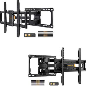 Perlegear UL-Listed Full Motion TV Wall Mount for 42–90 Inch TVs & Preassembled Full Motion TV Mount for 32-65 Inch TVs