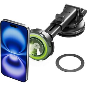 حامل سيارة Magsafe Busterron ، حامل الهاتف المغناطيسي Magalign Max لمحاسبي السيارة ولوحة القيادة ، 360 شفطًا ، حامل الهاتف المغناطيسي للهاتف iPhone 16 Pro Max 15 14 13 12 - Magsafe Car Associory