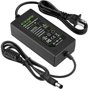 TOBWOLF DC 12V 5A Power Supply Adapter, US Plug, 4.6FT Power Cord, AC 100-240V to DC 12V 5A Switching Transformer Jack 5.5mm x 2.5mm for LED Strip, Light, Cameras CCTV