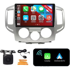 [4G 64G] Android Car Stereo FM Radio Carplay Android Auto 9" Touchscreen Headunit Media Player with Backup Camera for Niss an NV200 2013 2014 2015 2016 2017 2018 2019