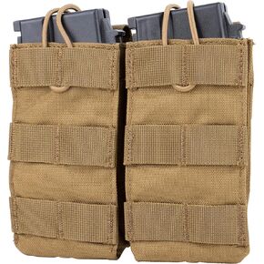 Molle Mag Pouch - Double/Triple Holder for AR 15 M4 M16 AK 5.56 308 Type Airsoft Ammo Rifle - Open-Top Tactical MOLLE Magazine Pouches - 3 Mag Pouch Carrier