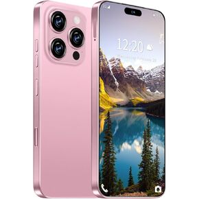 MMY I16 ProMAX Unlocked Cell Phone, 6.99" HD Screen, 8+256GB Android 13, 7000mAh Battery, 5G/Dual SIM/Fingerprint Button Unlock/Pink