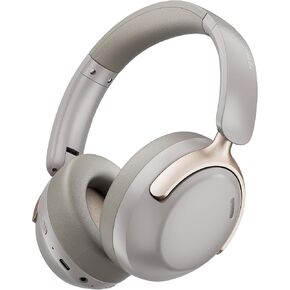 LORELEI QC30 Hybrid Active Noise Cancenlling Headphones,Wireless Over Ear Bluetooth Headsets with Microphone, 60H Playtime Foldable Lightweight, Deep Bass, Memory Earmuffs (Dunes Grey)