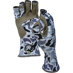 Fish Monkey SPF 50+ Four Way Stretch Quick Dry Breathable Half Finger Second Skin Fit Fishing Guide Gloves Superior Non Slip Grip for Men and Women