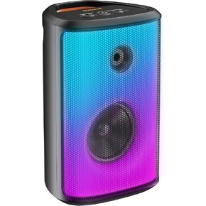 BUGANI Loud Bluetooth Speaker, 80W Portable Wireless Speakers with Punchy Bass and Loud Sound, LED Lights, 15H Playtime, IPX6 Waterproof, Support AUX/TF Card/USB, Big Party Speaker for Outdoor
