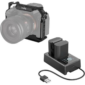Bundle: SmallRig Full Camera Cage for Sony A7R V, A7 IV, A7R IV, A7S III, A1 and SmallRig NP-FZ100 Camera Battery