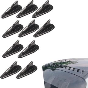 10 PCS Air Vortex Generator Guffuser Shark Fin ، مجموعة زعانف Shark Diffuser ، مجموعة الهوائي الخارجي للسيارة (مع شريط لاصق ذاتي) ، عالمي لمعظم السيارات (ألياف الكربون الأسود)