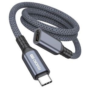 USB C Extension Cable 3ft, Thunderbolt 4 Extender [8K/20Gbps/240W], 4K@144Hz Display USBC Male to Female Cord, USB-C High Speed Transfer&Charging for USB4 MacBook Pro/Air PSVR2 iMac MacMini Phone