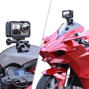 SUREWO Aluminum Motorcycle Windshield Clip Mount for Go pro,Motorcycle Quick Release Clamp Clip Mount Compatible with Go pro Hero 13/12/11/10/9/8/7,DJI Action 5 Pro 4 3 2 and More (Aluminum)