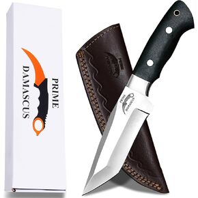 Fixed Blade Skinner/Skinning Hunting Knife With Leather Sheath- Cool Full Tang Knives For Outdoor Camping- Best Outdoorsman Gift