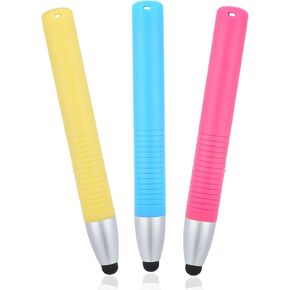 Stylus Pens for Touch Screens, 3PCS Kid-Friendly Crayon Stylus for Kids, Pencil Shape Stylus Pen Universal Compatible with Phone/Kindle, All Touch Screen Device(3 Color)