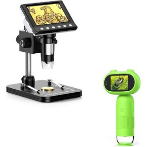 Hayve Handheld Digital Microscope for Kids 1000X, 4.3'' IPS Coin Microscope,1000X Magnification Digital Microscope for Adults