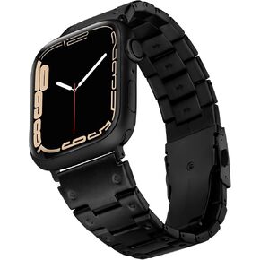 wipalor Stainless Steel Mens Metal Watch Bands Fit Apple Watch Bands 49mm 45mm 44mm 42mm for Mens Women, Fit Business iPhone iWatch Bands for Men Ultra 2 1 Series 9 8 7 6 5 4 3 2 1 SE -Black
