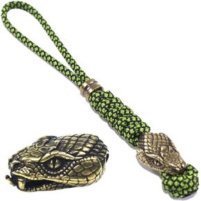 Hand Woven Paracord Knife Lanyards With Brass Snake Head Bead Paracord Lanyard for Knife EDC Tools Tactical Lanyards