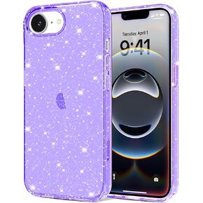 Compatible with iPhone 16e Case 2025 6.1-Inch, Bling Sparkle Soft TPU Anti-Scratch Shockproof Protective Cute Women Girls Slim Phone Case, Clear Glitter