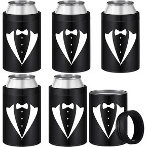 Groomsmen Gifts Set of 6 Groomsmen Stainless Steel 12oz Vacuum Insulated Can and Bottle Cooler Best Men Proposal Gifts Best Men Can Coolers for Bachelor Party and Wedding Party