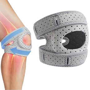 Patella Knee Brace for Men and Women with Side Stabilizers, Adjustable Knee Brace for Arthritis Pain and Support, Open Patella Support for Injuries, Running,Sports and Workouts, 1 pack