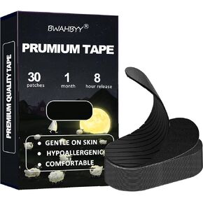 Gentle Black Premium Tape (30 Pack) - Pain Free Removal, Hypoallergenic, Latex Free & Gentle On Skin - Skin Friendly Adhesive Cotton Tape for Outdoor Sports