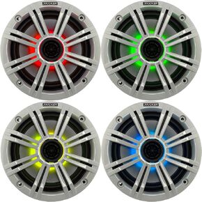 كيكر LED White OEM استبدال Marine 6.5 "4 أوم حزمة مكبر صوت محورية - 4 مكبرات صوت