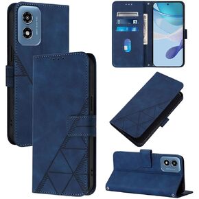 for Google Pixel 9A Leather Case, Geometric Patterns Wallet Case with 3 Card Slots, Magnetic Closure Kickstand Flip Phone Case Shockproof Cover, Blue in Kuwait