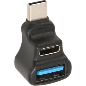 Fockety Type C Splitter Adapter PD 100W Charging 8K Video 20Gbps 90° Type C to C USB A Converter for Laptop Controller C Male to Dual Female Power Data Splitter Adapter Laptop