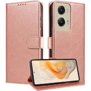 Compatible with Motorola Moto G Stylus 5G 2024 Wallet Case, PU Leather Flip Folio Case with Card Slots RFID Blocking Kickstand Shockproof Cover Women Men for Moto G Stylus 5G 2024 (Red)