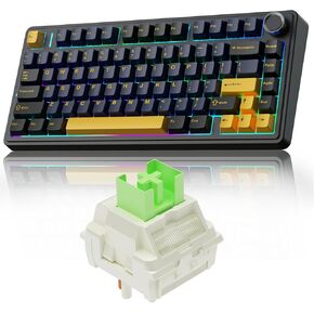 AULA F75 Wireless Mechanical Keyboard, Gasket Hot Swappable Custom Keyboard + LEOBOG Reaper Switches