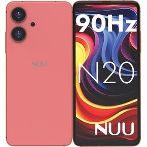 NUU N20 Basic Cell Phone for T-Mobile, Mint, Metro, Qlink, Tello and More 6GB/128GB, Perfect for Teenagers, Dual SIM 4G, Octa-Core 6.6" 90Hz HD+, Unlocked Phones Android Phone 14, US Warranty (Pink)