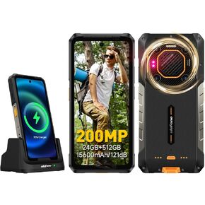 Ulefone Armor 26 Ultra & Charging Dock 5G Rugged Smartphone, MTK Dimensity 8020 24GB+512GB, 200MP Quad Camera, 15600mAh(120W), 33W Dock Charging, 121dB Speaker, 6.78" FHD+ Corning Gorilla Screen