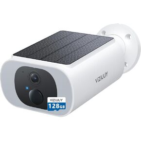 Solar Camera Outdoor Wireless, 2K Cameras for Home Security with Embedded Solar Panel with 128GB SD Card