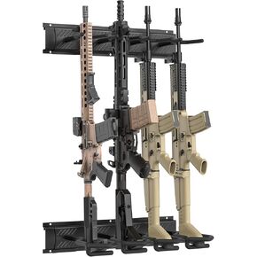 Gun-Rack,Adjustable Gun-Rack-Wall-Mount,Heavy Duty Steel Gun-Rack-for-Wall,Indoor-Gun-Racks 3/6/8/12 Slot Rifle-Rack Display Stand