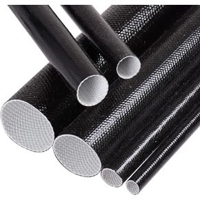 Silicone Fiberglass Sleeve Heat Shield Wire Protective High Temperature Electrical Insulation Self-extinguishing Black (3/8"-9ft)