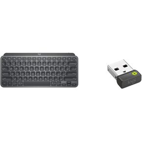 Logitech MX Keys Mini Minimalist Wireless Illuminated Keyboard - Graphite & Bolt USB Receiver