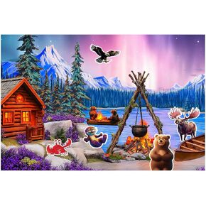 9 x 6 ft VBS 2025 True North Trust Jesus in a Wild World Supersized Backdrop Background for VBS Students Improve Students' Hands-on Ability, Imagination, and Exploration of the Outside World