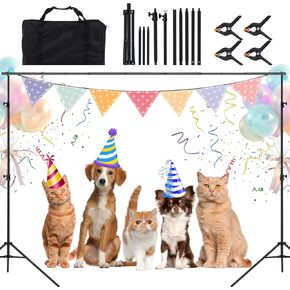 Upgraded Backdrop Stand 6.5x10FT/2x3M,Photo Background Stand Support Kit for Photography Studio and Party Celebration Event,with Portable Canvas Bag