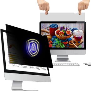 Light 24 Inch wide - 16:9 Aspect Ratio - Computer Privacy Screen Filter for Widescreen Monitor - Anti-Glare - Anti-Scratch Protector Film - Protects Your Eyes from Harmful Glare and Blue Light