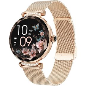 Smart Watch for Women (Answer Calls), Fitness Tracker Smartwatch for iOS Android iPhone, 1.19" Womens Watch with Blood Pressure Monitor/Heart Rate/Sleep/ Multiple sport modes /IP68 Waterproof (Gold)