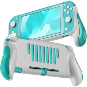 TNP Pro Grip Case for Nintendo Switch Lite Protective Shell Cover (Black) Vented Comfort Enhance Ergonomic Grips, Lightweight, Slim, Scratch & Shock Protector Nintendo Switch Lite Accessories