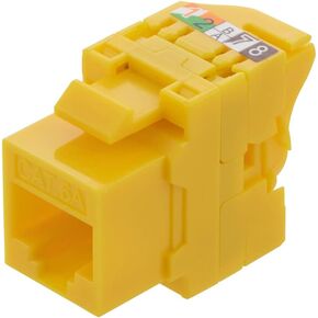 NavePoint CAT6A Unshielded Toolless Keystone Jack 10 Pack, Yellow