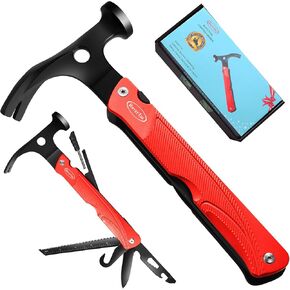 RoverTac Camping Hatchet Multitool Axe Survival Gear Gifts for Men Dad Him 14-in-1 Axe Hammer Knife Saw Bottle Opener Fire Starter Whistle Perfect for Camping Survival Hiking Fishing
