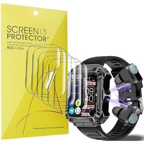 Compatible for GUIQU Smart Watch Screen Protector, [6 Pack] Lamshaw Full Coverage TPU Clear Film Compatible for GUIQU T93 1.96" Full Touch Retina Display Smart Watch/Desong T93 1.96" Smart Watch/T93
