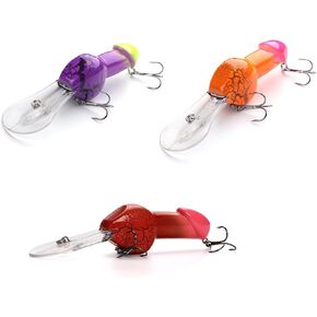 3Pcs Funny Fishing Lures 3D Swimming Bait for Freshwater & Saltwater Topwater Lure Bass Lures Fishing Gear Spinner Fishing Hook for Beginners Amateurs and Professionals
