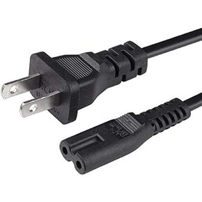 AC Power Cord 1.5m/5ft, Replacement Standard 2-Slot AC 2 Prong Power Supply Adapter Cord Cable for TV PS4 PS5 Speaker Monitor Xbox