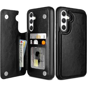 HianDier for Samsung Galaxy A54 5G Case with Card Holder Wallet Case for Women Men PU Leather Kickstand Protective Cover Magnetic Closure Shockproof Case for Samsung Galaxy A54 5G Phone Case Black