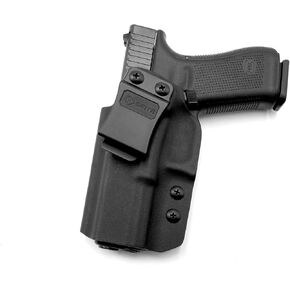 GRITR Holster Compatible with Glock Gen 3-5, G26/G19/G19x/G17/G44/G45/G34 IWB Kydex Right/Left Hand Gun Holster with 1.5" Belt Clip, Open Bottom, Optic Cut and Adjustable Retention