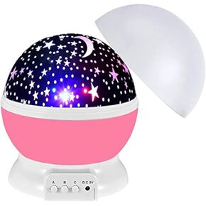 Starry Night Galaxy Projector, 360 Degree Rotation, 4 LED Bulbs 6 Light Color Changing Modes Rechargeable Battery, Baby Nightlight, Celing LED Lamp, Aurora Atmoshphere Projector, Kids Room Decore