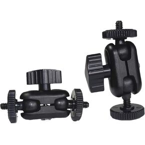 2 Pack Magic Arm with Dual Ball Head 17mm Ball Joint + 1/4'' Screw Heavy Duty Connector，Adjustable Universal Extension Magic Arm for Monitor for Cam for Tripod Phone Holder for Microphone for Webcam
