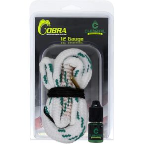 Clenzoil Field & Range 12 Gauge Cobra Bore Cleaner | Gun Barrel Cleaning Tool Kit for 12 Ga. Shotgun | Brass Brush Embedded in Cotton Barrel Cleaner
